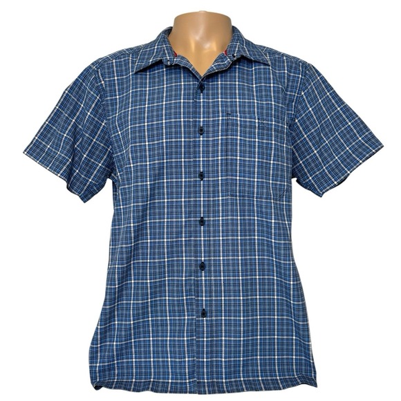 The North Face Other - The North Face‎ Men's LARGE Blue Plaid Shirt Outdoors Button Up Short Sleeve